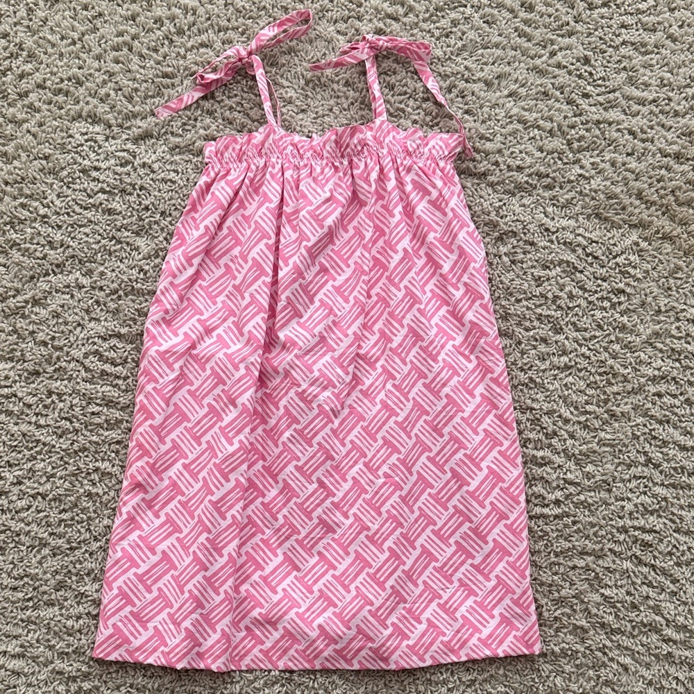 The Beaufort Bonnet Co. Lainey's Little Dress - Bal Harbour Basketweave (Pink)